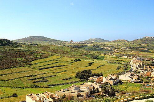 Gozitan landscape in Għasri, as viewed from the Cittadella.